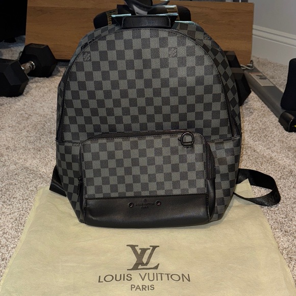 grey black louis vuitton checker backpack Michael Damier Graphite  LOFT modern design in damier graphite canvas with black leather trim REVIEW] Louis Vuitton Christopher Backpack